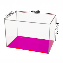 Custom Size Acrylic Display Box with Fluorescent Red Base